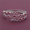 American Diamond Openable kada with Rhodium Plating