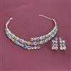 American Diamond Classic Necklace with Rhodium Plating