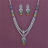American Diamond Classic Necklace with Rhodium Plating