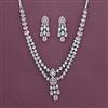 American Diamond Classic Necklace with Rhodium Plating