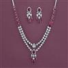 American Diamond Classic Necklace with Rhodium Plating