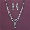 American Diamond Classic Necklace with Rhodium Plating
