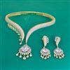American Diamond Classic Necklace with Rhodium Plating 2 Tone Plating