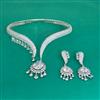 American Diamond Classic Necklace with Rhodium Plating 2 Tone Plating