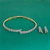American Diamond Classic Necklace with Rhodium Plating 2 Tone Plating