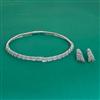 American Diamond Classic Necklace with Rhodium Plating 2 Tone Plating