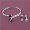 American Diamond Classic Necklace with Rhodium Plating
