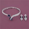 American Diamond Classic Necklace with Rhodium Plating