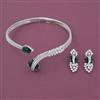 American Diamond Classic Necklace with Rhodium Plating