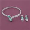 American Diamond Classic Necklace with Rhodium Plating