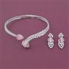 American Diamond Classic Necklace with Rhodium Plating