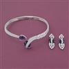 American Diamond Classic Necklace with Rhodium Plating