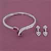 American Diamond Classic Necklace with Rhodium Plating