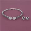 American Diamond Hasli Necklace with Rhodium Plating