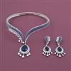 American Diamond Hasli Necklace with Rhodium Plating