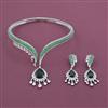 American Diamond Hasli Necklace with Rhodium Plating