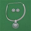 American Diamond Classic Pendant Set with Rhodium Plating 2 Tone Plating