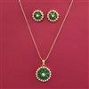 American Diamond Classic Pendant Set with Gold Plating
