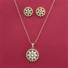 American Diamond Classic Pendant Set with Gold Plating