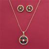 American Diamond Classic Pendant Set with Gold Plating