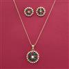 American Diamond Classic Pendant Set with Gold Plating