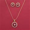 American Diamond Classic Pendant Set with Gold Plating