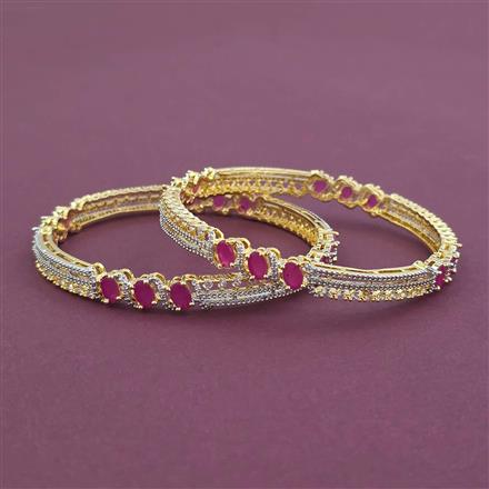 American Diamond Classic Bangles with 2 Tone Plating
