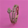 American Diamond Adjustable Ring with Rhodium Plating 2 Tone Plating Mehndi Plating