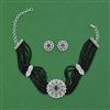 American Diamond Choker Necklace with Rhodium Plating