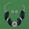 American Diamond Choker Necklace with Rhodium Plating