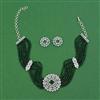 American Diamond Choker Necklace with Rhodium Plating