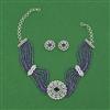 American Diamond Choker Necklace with Rhodium Plating