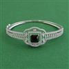 American Diamond Openable kada with Rhodium Plating