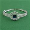 American Diamond Openable kada with Rhodium Plating