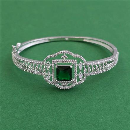 American Diamond Openable kada with Rhodium Plating