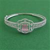 American Diamond Openable kada with Rhodium Plating