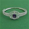 American Diamond Openable kada with Rhodium Plating