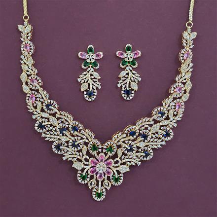 American Diamond Classic Necklace with Carat Plating