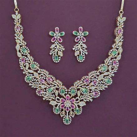 American Diamond Classic Necklace with Carat Plating