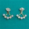 American Diamond Classic Earring with Rhodium Plating 2 Tone Plating