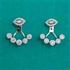American Diamond Classic Earring with Rhodium Plating 2 Tone Plating