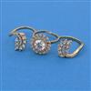 American Diamond Adjustable Ring with Rhodium Plating 2 Tone Plating Mehndi Plating