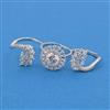 American Diamond Adjustable Ring with Rhodium Plating 2 Tone Plating Mehndi Plating