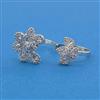 American Diamond Adjustable Ring with Rhodium Plating 2 Tone Plating Mehndi Plating