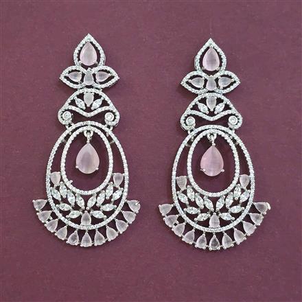 American Diamond Classic Earring with Rhodium Plating