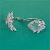 American Diamond Adjustable Ring with Rhodium Plating