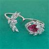 American Diamond Adjustable Ring with Rhodium Plating