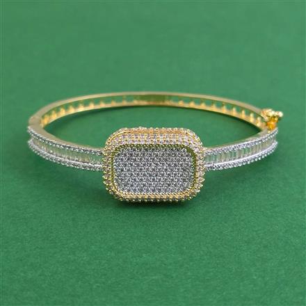 American Diamond Openable kada with Rhodium Plating 2 Tone Plating