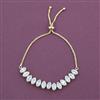 American Diamond Adjustable Bracelet with Rhodium Plating 2 Tone Plating Mehndi Plating