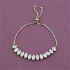 American Diamond Adjustable Bracelet with Rhodium Plating 2 Tone Plating Mehndi Plating